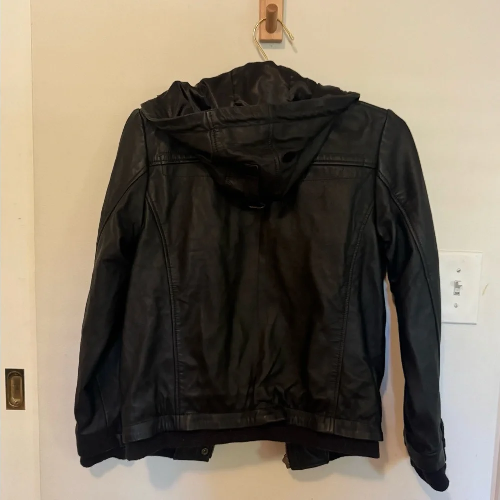 THE ST MORITZ HOODIE - BLACK LEATHER NWOT - Picture 7 of 8